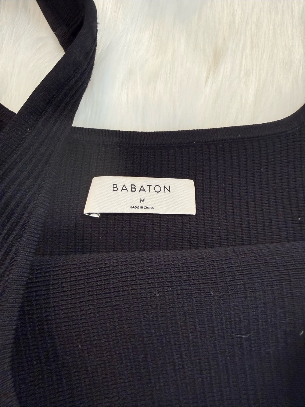 Babaton Black Ribbed Square-Neck Tank - Picture 3 of 3